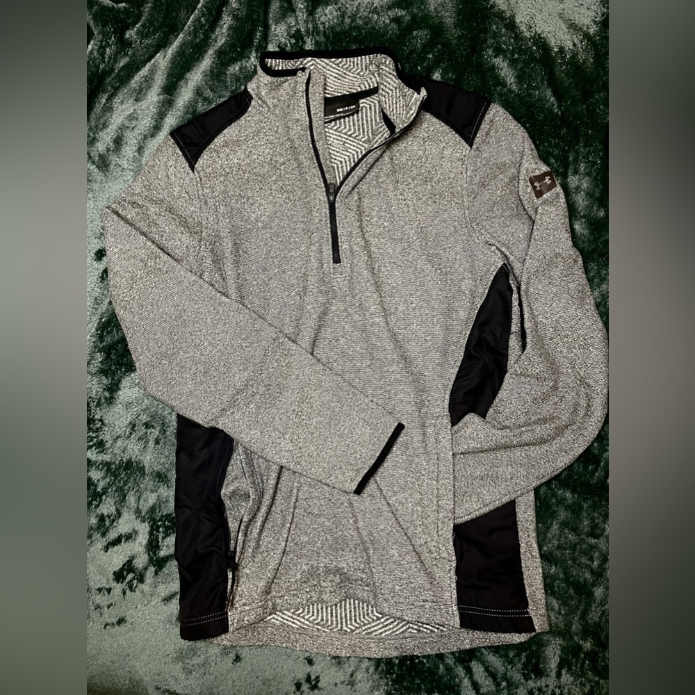 Under Armour Coldgear Infrared 1/4 Zip Jacket - Gray Black, Small